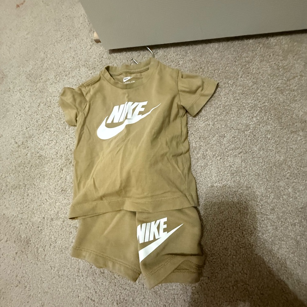 Nike Kids Olive T-Shirt and Shorts Set